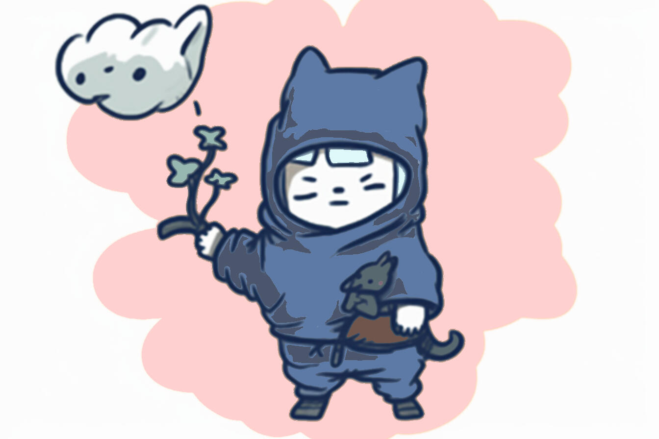 A young Sound Ninja practicing his camouflage technique