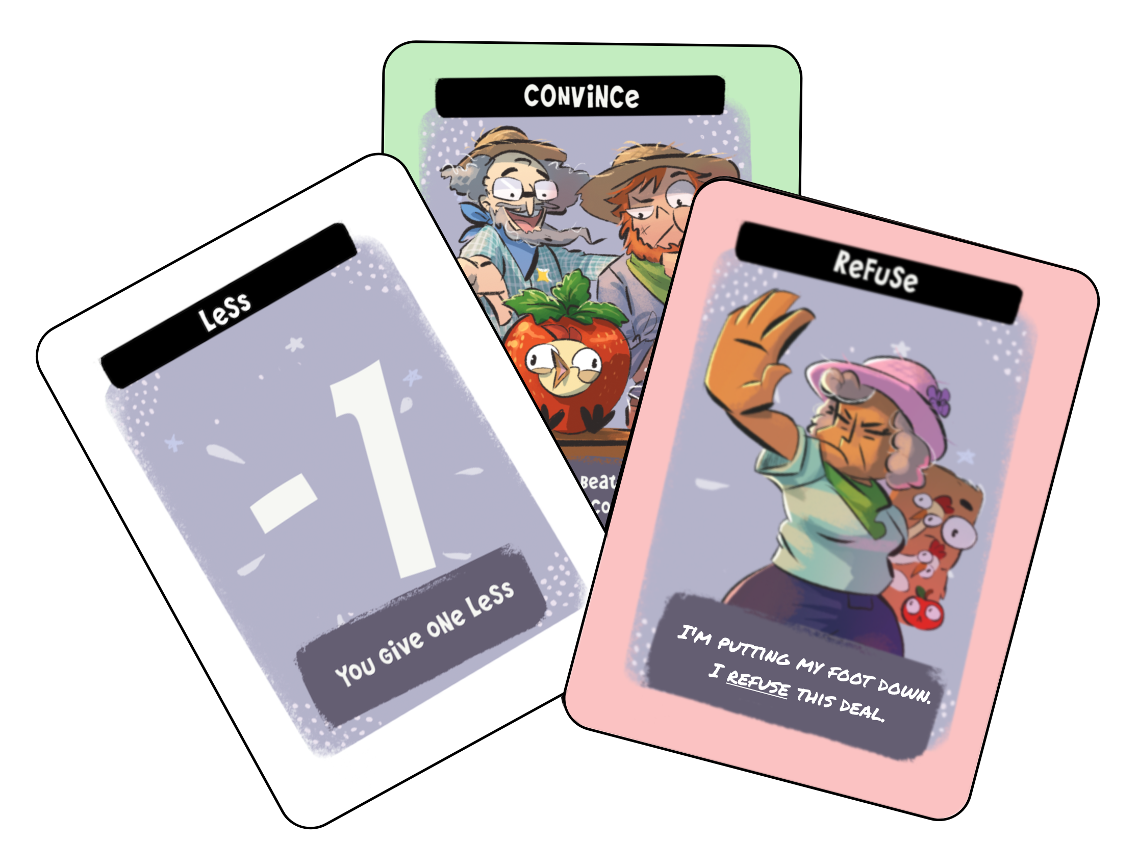 Counteroffer Cards from the Frango Morango Board Game